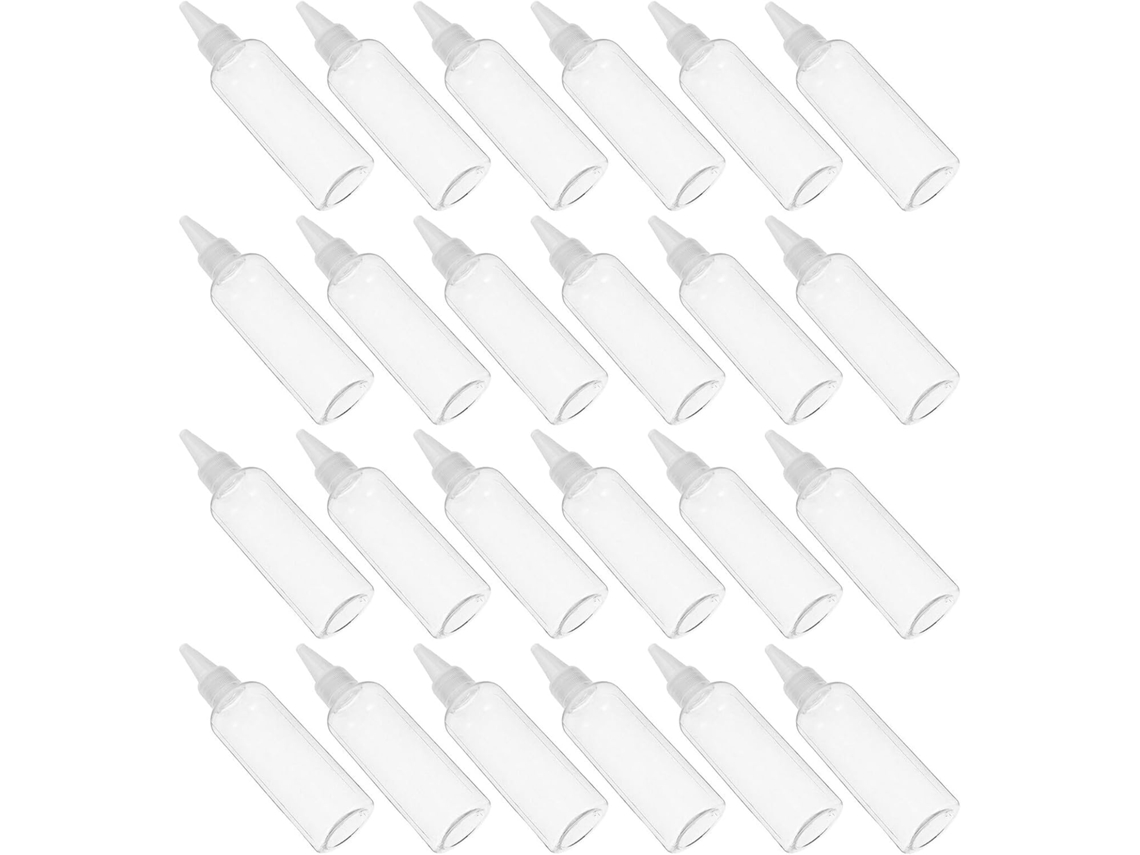 Conjunto De 24 Frascos Transparentes Vazios Com Bico Dosador.