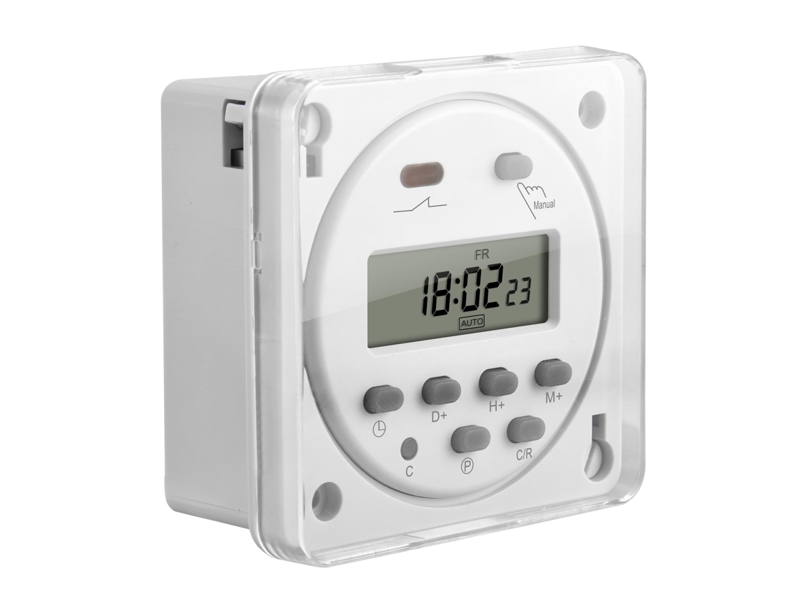Temporizador AQUAFORGE LCD semanal, 12V, 1s-168h, modelo CN101S