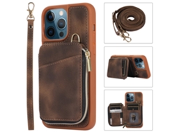 Suporte Casa Pega Inch Para Iphone 13 Pro Pele Sintética Castanho