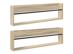 Conjunto de Estantes de Revistas 2 Pcs Carvalho Sonoma 100x12x30 cm MAISON EXCLUSIVE