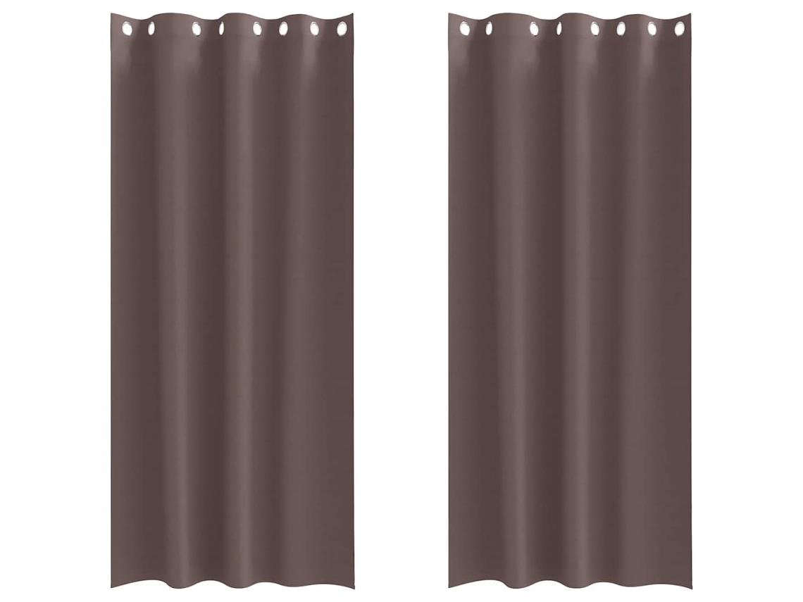 Maison Exclusive - Cortinas Blackout Com Argolas 2 Pcs Marrom Escuro 260 X 140 Cm