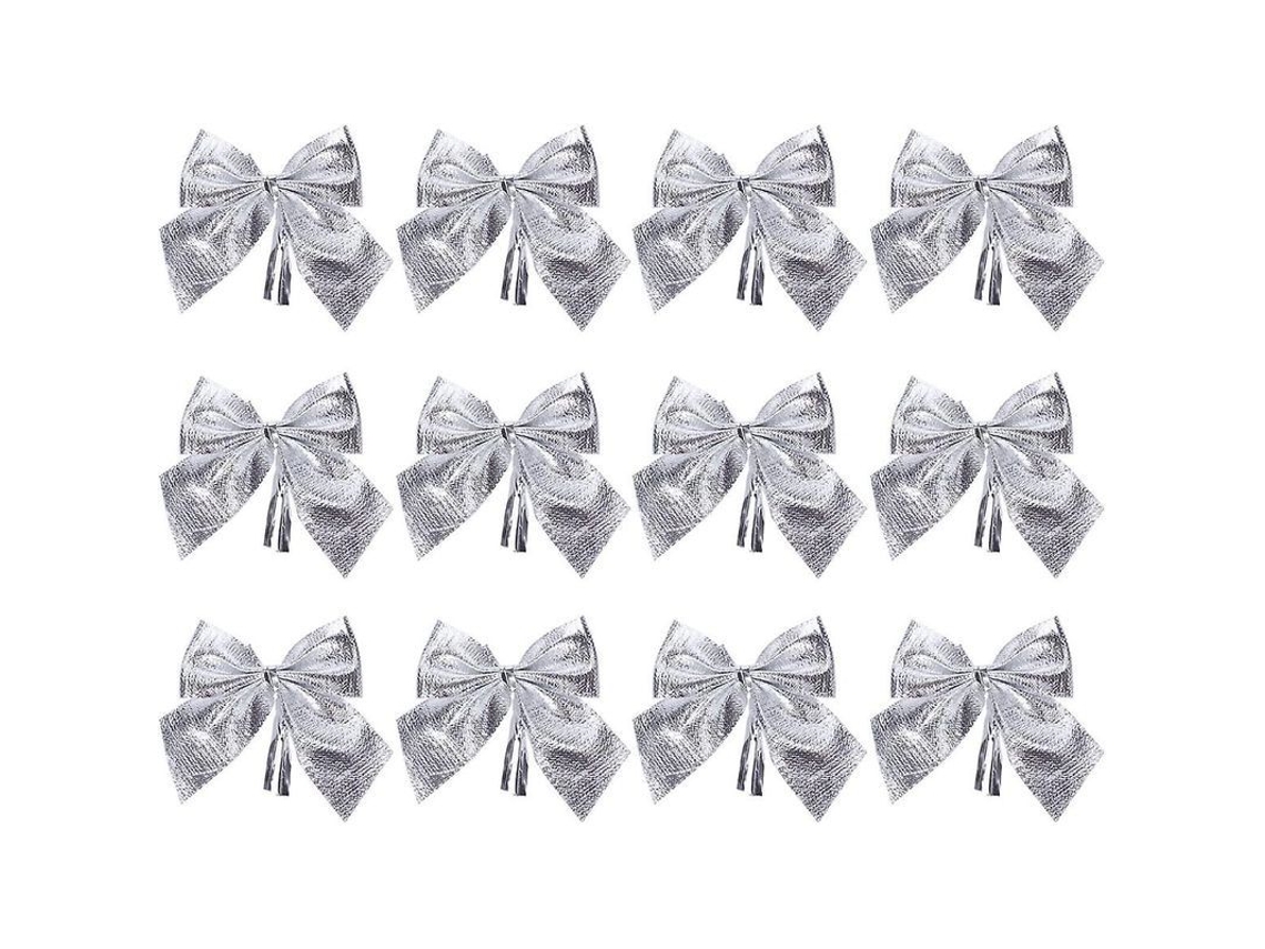 12 Laços de Natal Glitter Decorativos Árvore Festas