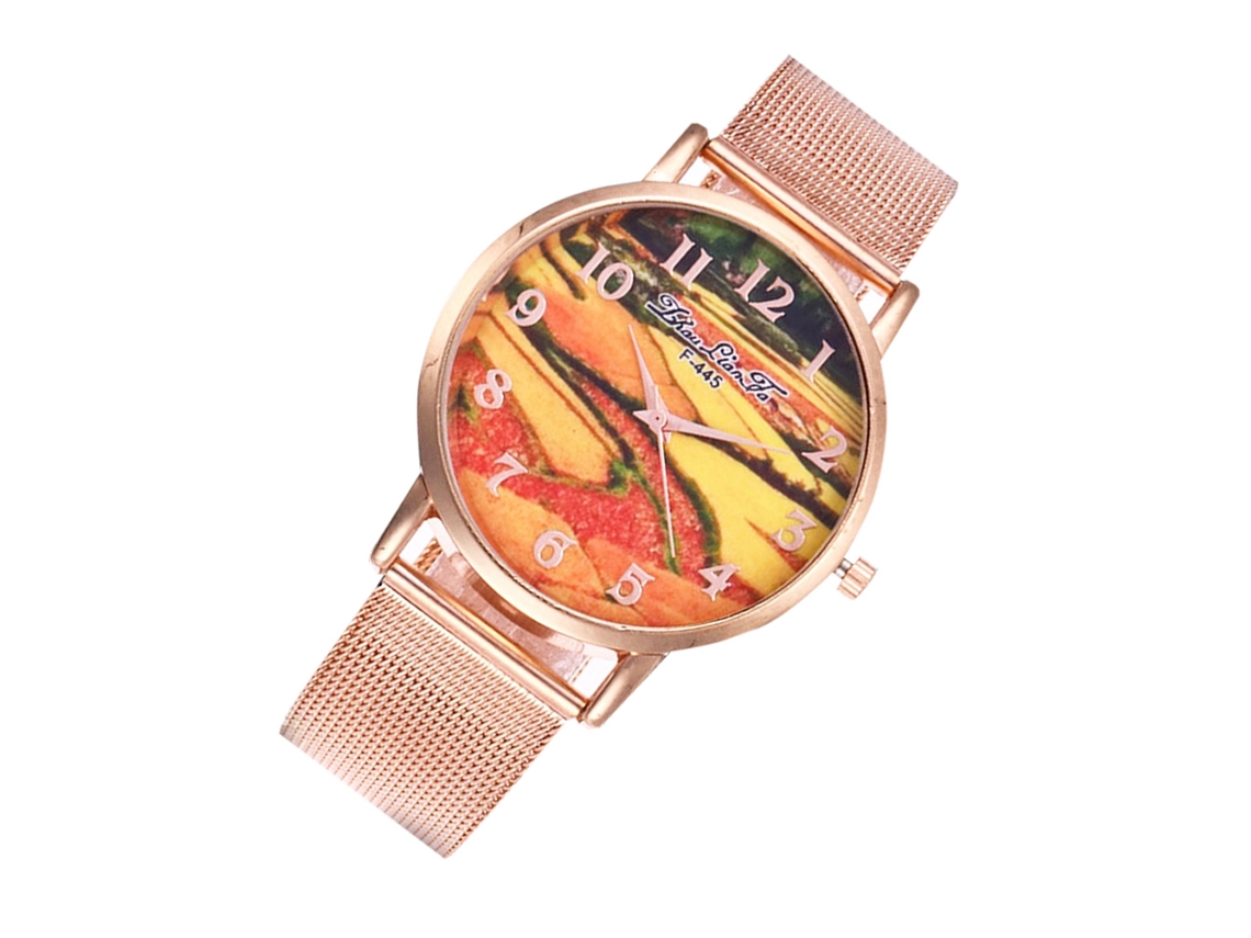 Relógio de quartzo unissex casual e moderno Zhoulianfa com pulseira de aço.