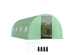 Invernadero Of Túnel 6x3x2 M With Door Enrollable 8 Ventanas Of Malla And Frame Of Maple Galvanizado Green