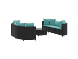 Garden Sofa Set, Garden Sofa Sets Vidaxl Preto Rattan / Vime (n/a)