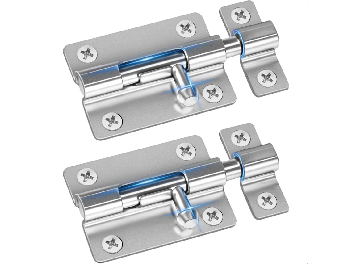 Fechadura De Embutir Porta Dupla, 4 Peças, 8 Polegadas, Em Aço Inoxidável, Com Ferragens Inclusas, Portas