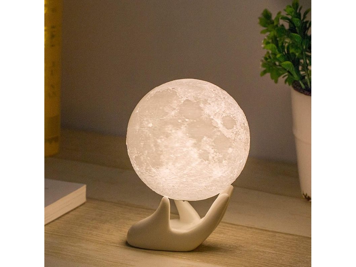 Lâmpada Lua Noturna 3d Carregável Usb Controle Touch Brilho Ajustável Presente Para Crianças E Mulheres 3.5in 3,5 Polegadas