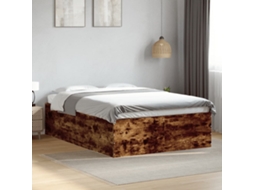 Vidaxl Estrutura Cama 120x190 Cm Derivados De Madeira Carvalho Fumado