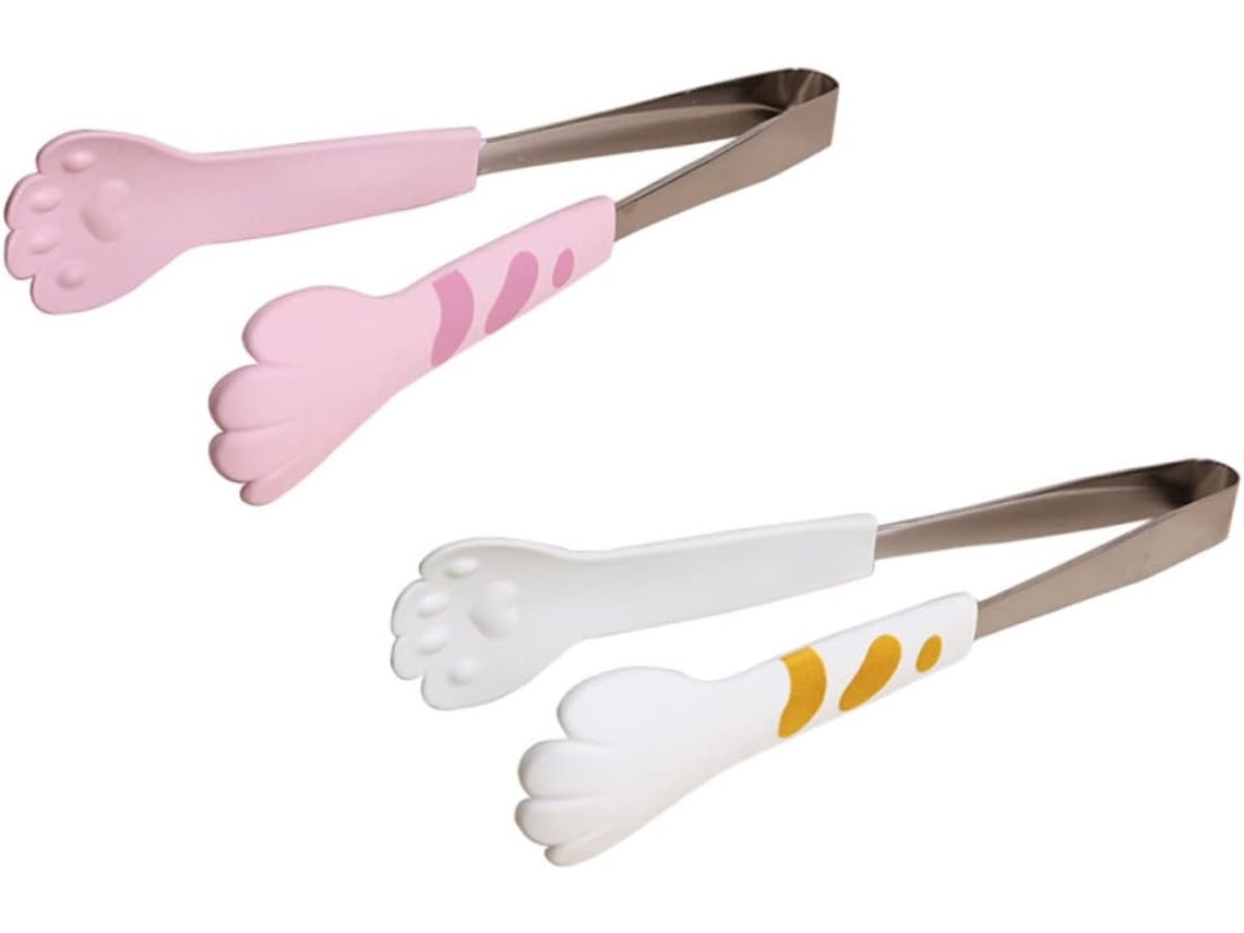 Conjunto De 2 Pinças Aço Inoxidável Amosfun Para Alimentos, Churrasco, Comida De Gato, Bolos E Sobremesas 2 Peças