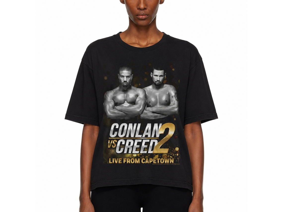Rockinstone Rocky Movie Conlan V Creed 2 Black Adult T-shirt Size:xxxl