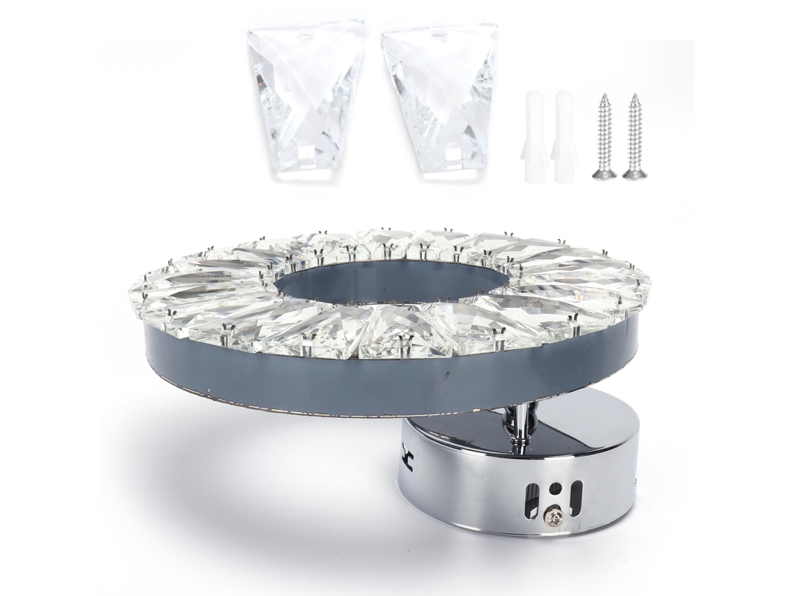 2026 lâmpada de Parede de Cristal 12w Aço Inoxidável Decorativa para Hotel Corredor Escada 85 265v Branca