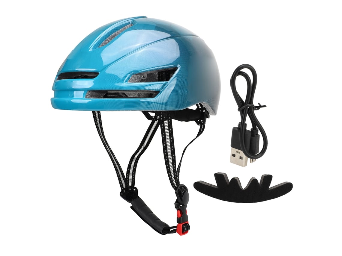 Casco Inteligente para Bicicleta com Luzes Traseiras Ajustáveis Ultraleve Azul