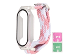 Pulseira de Náilon Trançada com Capa Protetora e Protetor de Tela para Mi Band 7