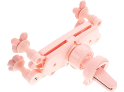 Suporte Para Celular Para Saída De Ar Do Carro, Plástico, Design De Coelho Rosa, 6 Pontos De Fixação.