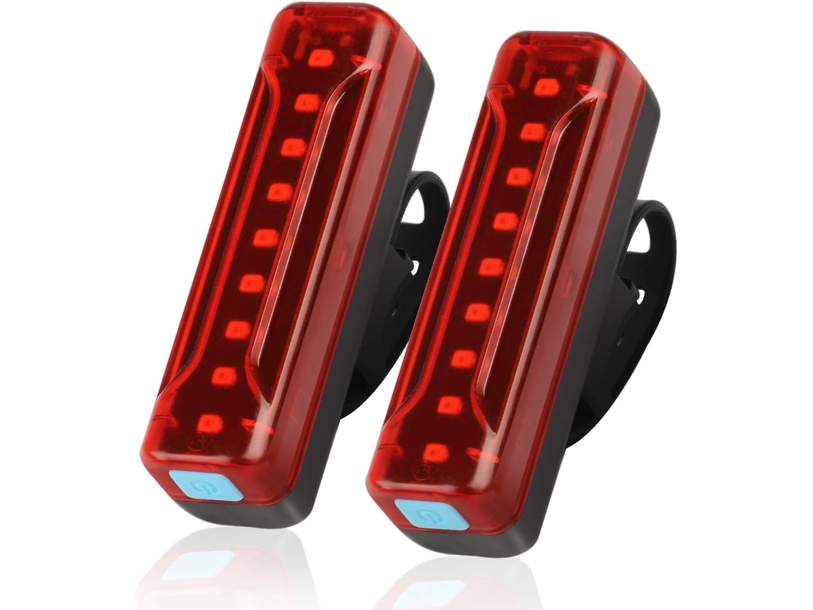 Lurelia Cone Treinamento, Kit Com 2 Lanternas Traseiras Para Bicicleta, Led Ultrabrilhante, 5 Modos De Iluminação, À Prova D'água Ipx5 (2 Cabos Usb