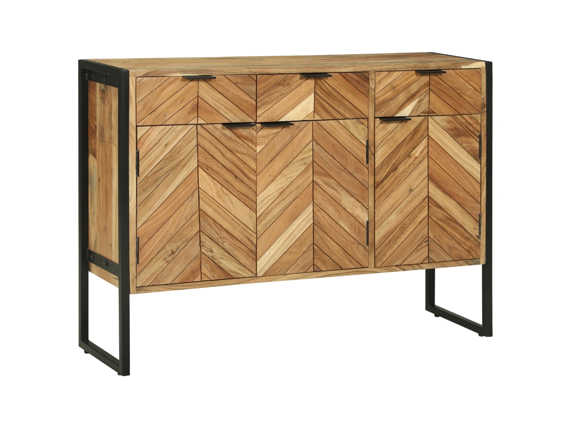 Conjunto 1 Estante De Armazenamento Vidaxl Castanho Madeira De Acácia Maciça (100 X 30 X 75 Cm)