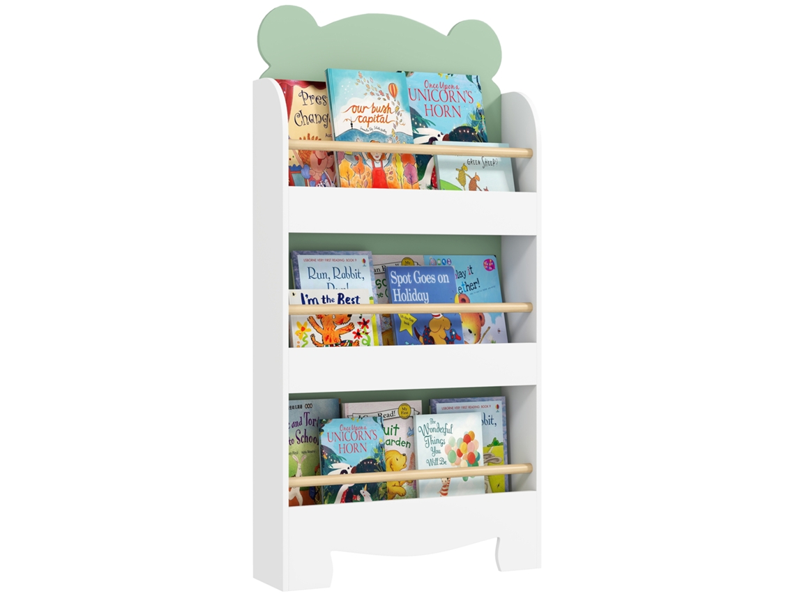 Estante Infantil 3 Prateleiras Tema Urso Verde