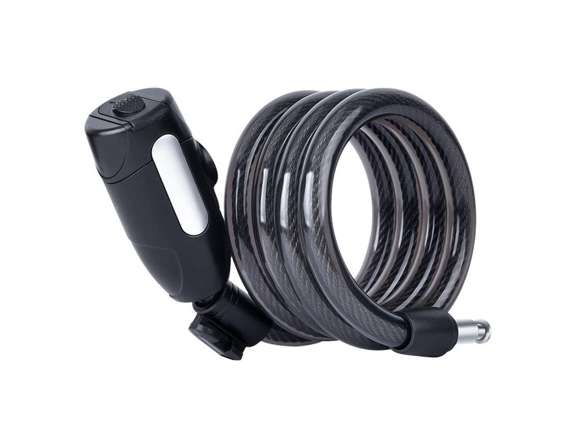 Lurelia Cadeado Bicicleta, Antirroubo, Código, Chave, À Prova Água, Portátil, Preto, 180cm, 12mm