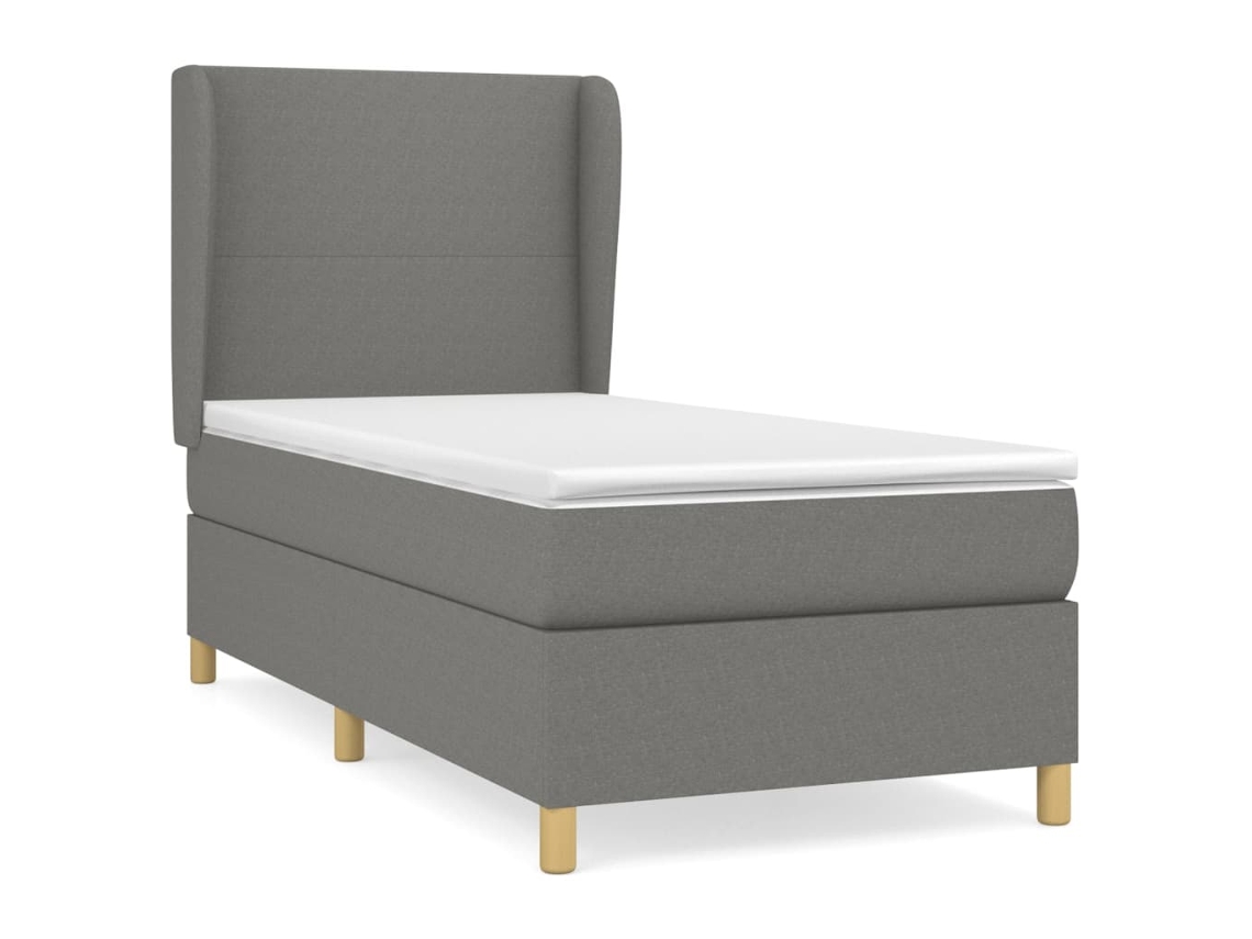 Cama com Molas/colchão 90x190 Cm Tecido Cinza escuro MAISON EXCLUSIVE
