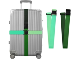 Conjunto De 2 Cintas Para Bagagem Verde Escuro Degradê Profundo Longas, Resistentes E Ajustáveis Para Manter Malas