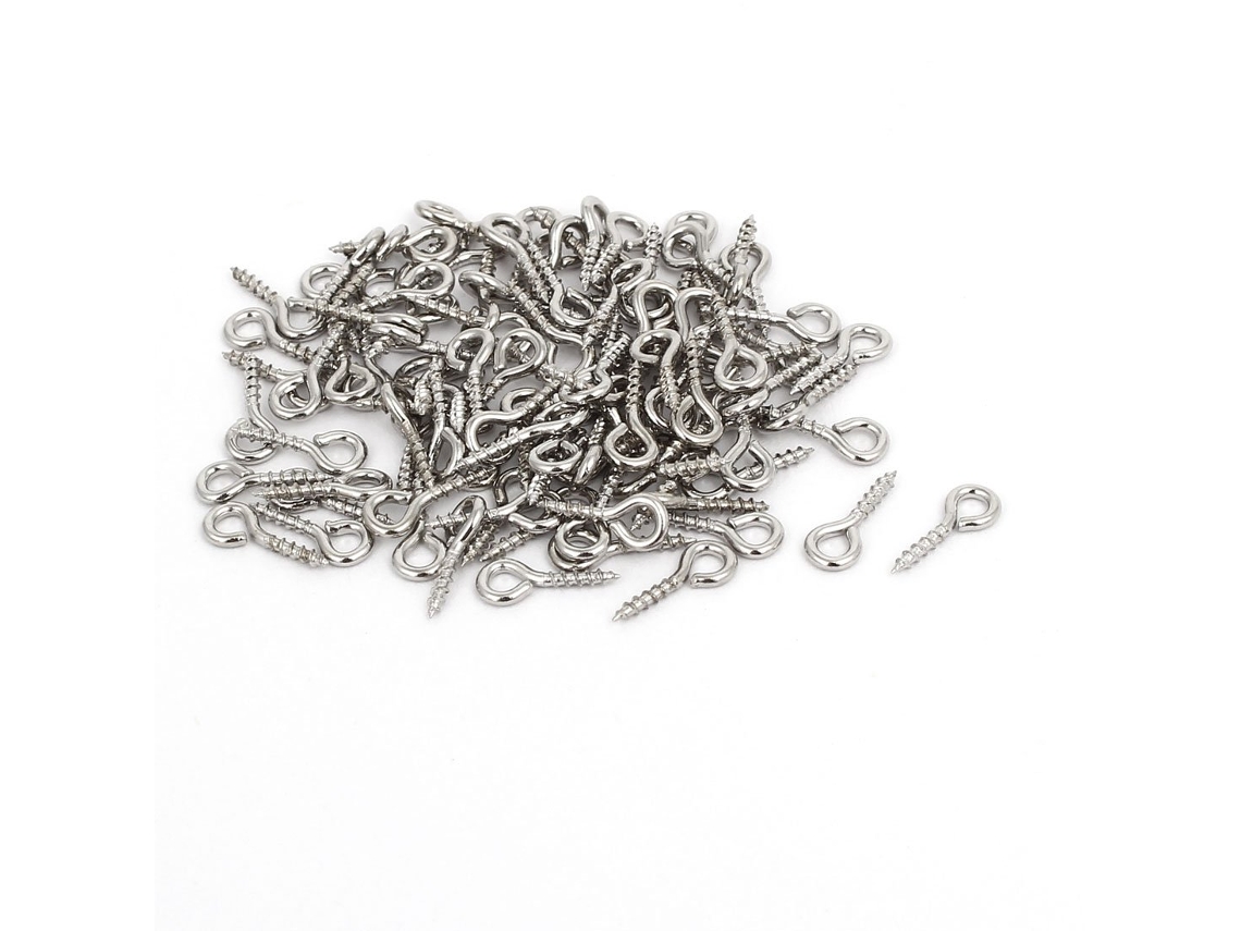 Conjunto de 100 Peças Parafusos Metal com Rosca 1 Mm Diâmetro, Olhais, Ganchos e Divisores para CHABERLU