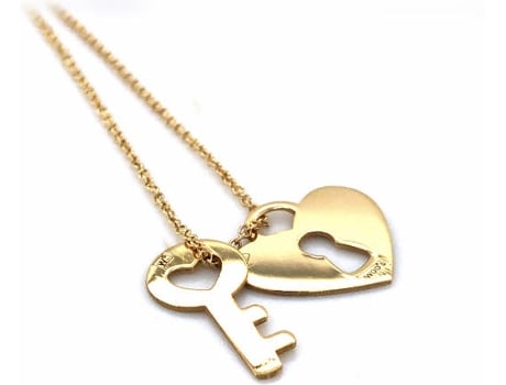 Colar WOO'S PURE FEELINGS You Are The Key To My Heart - You Complete Me (Prata - Dourado - 40 cm)
