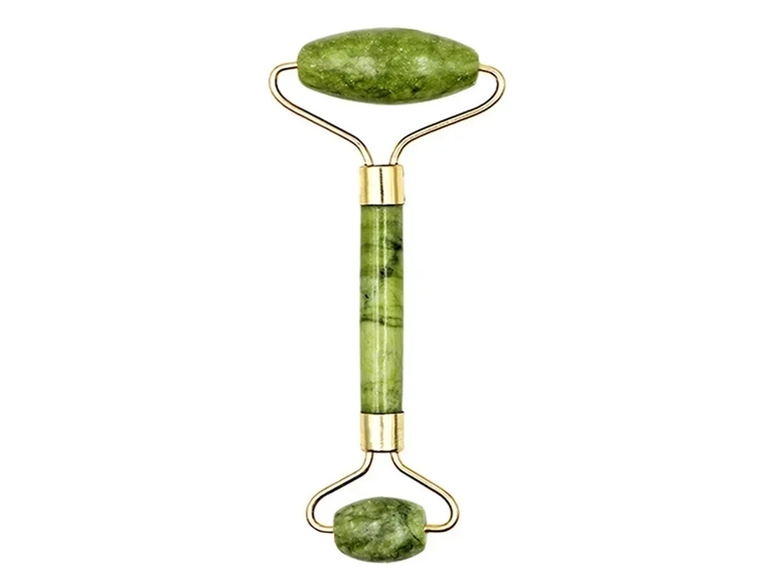 Conjunto de Massagem em Jade Natural, Rolo Gua Sha, Rolo de Massagem Spa para o Corpo e Rosto MDUG (rolo Gua Sha A)