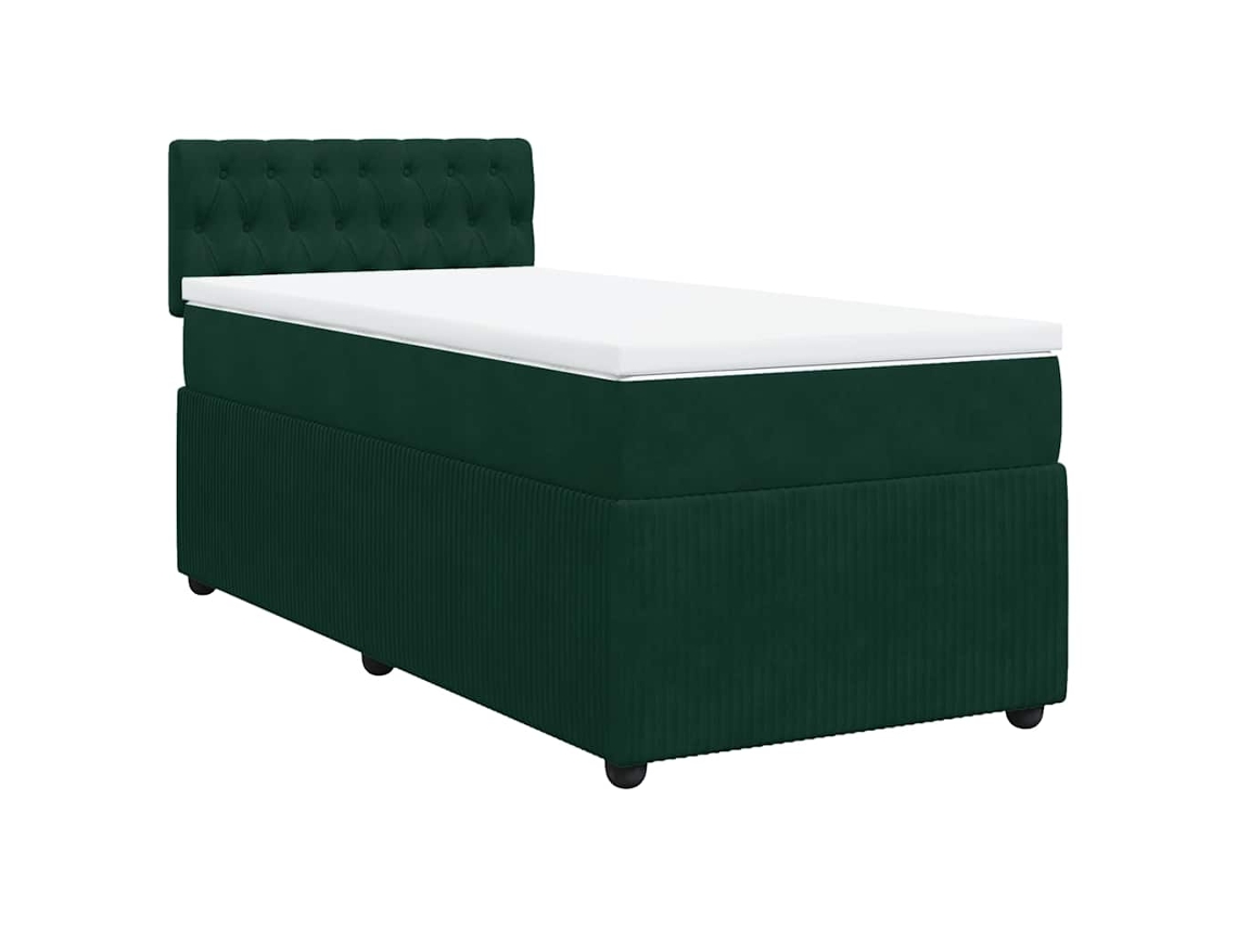 Box Spring Bed, Box Spring Beds Vidaxl Verde Veludo (90 X 190 Cm)