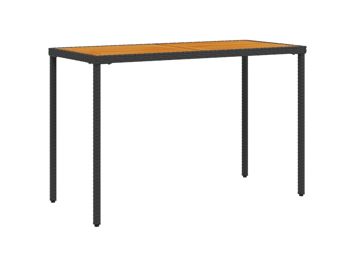 Mesa de jardim com tampo em acácia MAISON EXCLUSIVE Vime Pe Preto (115x54x74 cm)
