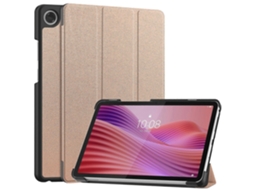 Capa de couro Hengrongshen Rose Gold para Lenovo Tab K9 Tab One, capa fina e leve com compartimentos para cartões