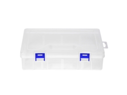 Caja De Armazenamento Plástico Transparente Para Joias E Ferramentas Com Fivela Azul D306