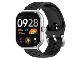 Bracelete para Xiaomi Band 9 Pro / 8 Pro Silicone Esportivo Fivela Prateada Preta XIAOMOYU