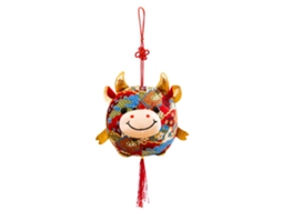 Ats muñeco de Peluche Vaca 10cm, Mascota Del Año Del Buey, Colgante de Trapo, Regalo de Año Nuevo Azul