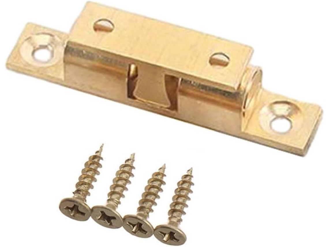 Fecho De Pressão Duplo Portas Armários, Guarda Roupas E Armários De Cozinha Dourado, 60mm