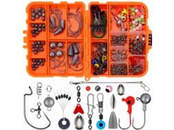 Kit de Iscas de Pesca 257pcs com Caixa Laranja