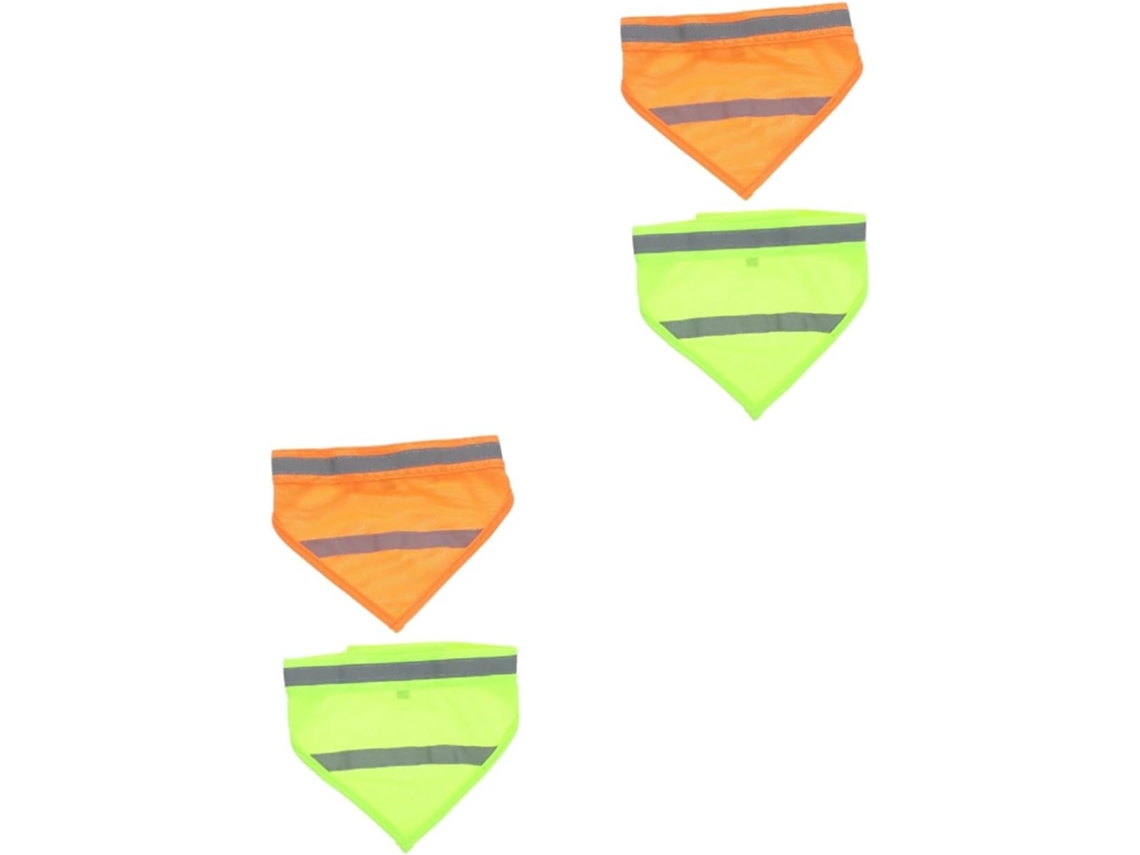 Conjunto De 4 Peças Toalha Triangular Fluorescente Estimação, Babador Triangular Cães, Lenço