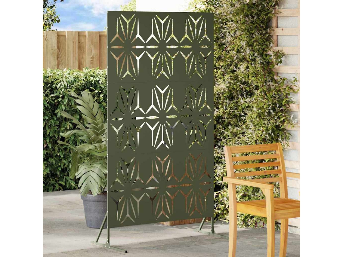 Vidaxl Protetor De Privacidade 100 X 50 X 180 Cm Aço Verde-azeitona