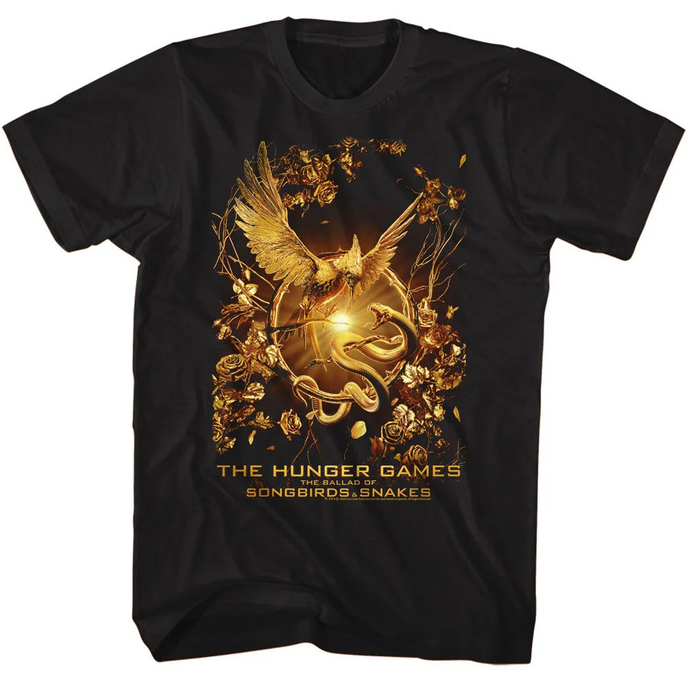 Unisex Adult T-shirt Rockinstone Hunger Games Movie Songbird Snakes Poster Black Sizes