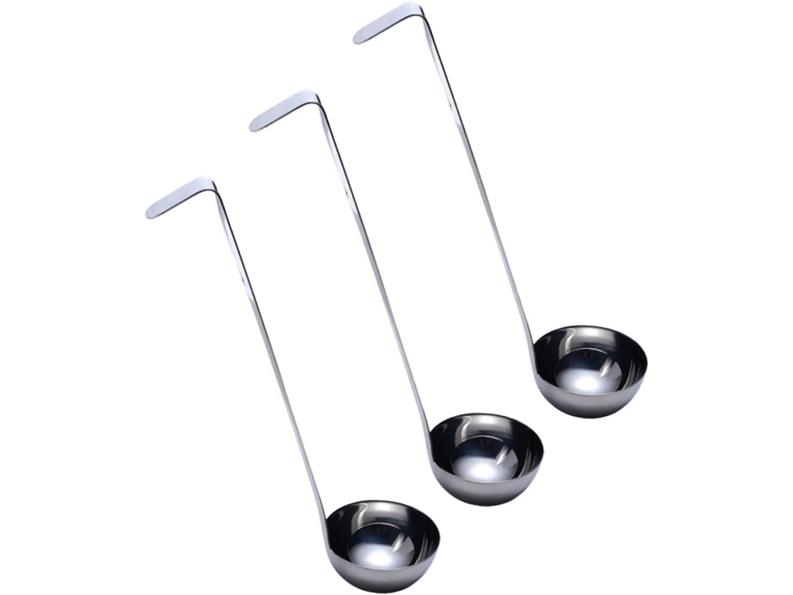 Conjunto De 3 Conchas De Servir Em Aço Inoxidável Na Cor Prata
