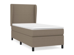 Conjunto 1 Cama Box Spring Vidaxl Marrom-acinzentado Tecido (193 X 93 X 128 Cm)