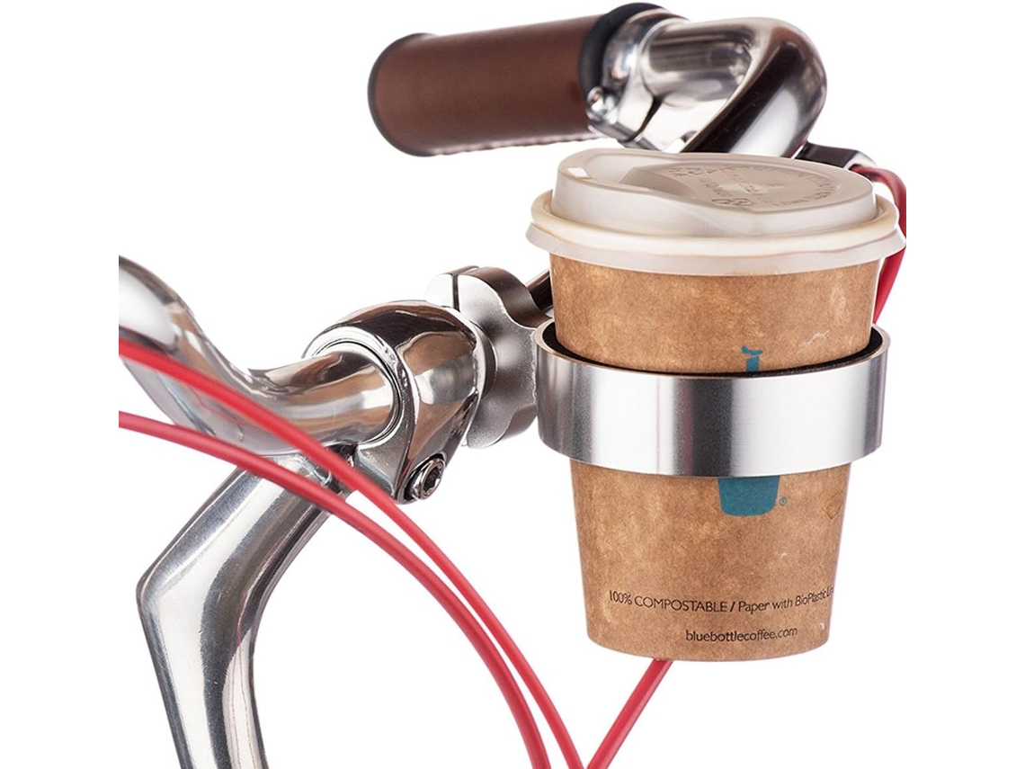 Porta copos AQUAFORGE em Alumínio, Cor Café, para Bicicletas, Carrinhos de Bebê, Andadores, Scooters e Cadeiras de Rodas