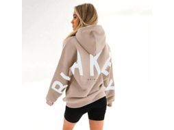 2026 moletom Blakely Oversized com Manga Larga Solta para Mulher Tamanhos S 2xl Cores Cáqui Branco Preto Azul Verão Outono
