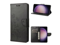 Capa De Celular Flip Em Couro Com Estampa De Borboleta E Flor Para Samsung Galaxy S23+ 5g