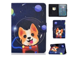 Capa de couro sintético com estampa de cachorro espacial Hengrongshen e suporte para cartão de crédito para tablet Amazon Fire Max 11