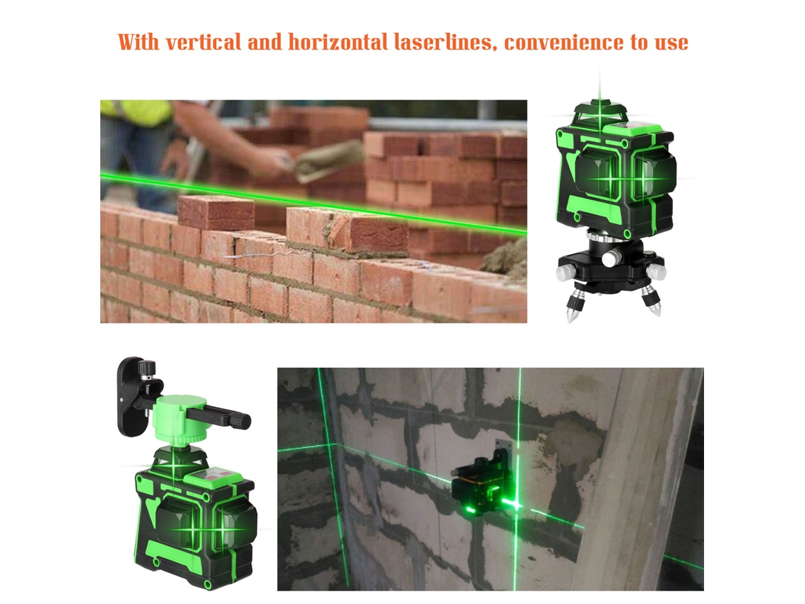 Ferramenta De Nível A Laser 3d De 12 Linhas Com Função De Autonivelamento Vertical E Horizontal