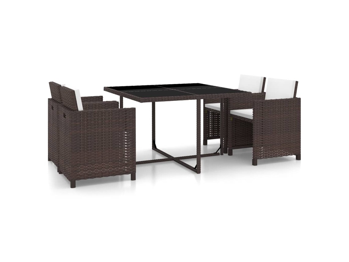 Outdoor Dining Set, Outdoor Dining Sets Vidaxl Marrom Rattan / Vime (n/a)