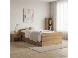 Vidaxl Estrutura Da Cama Carvalho Arttisan 90 X 200 Cm