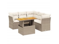 Garden Sofa Set, Garden Sofa Sets Vidaxl Bege Rattan / Vime (n/a)