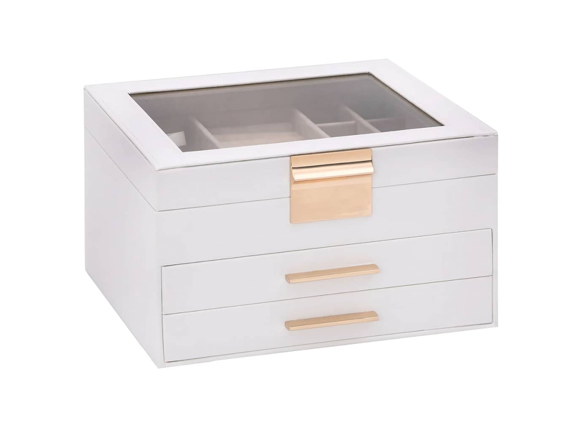 Caixa de joias VIDAXL Branco Veludo