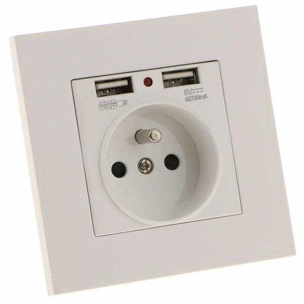 Tomada de Parede Sharplace, com Duas Portas Usb 5v/2100ma, Prática e Fácil de Usar BRILVIBERA